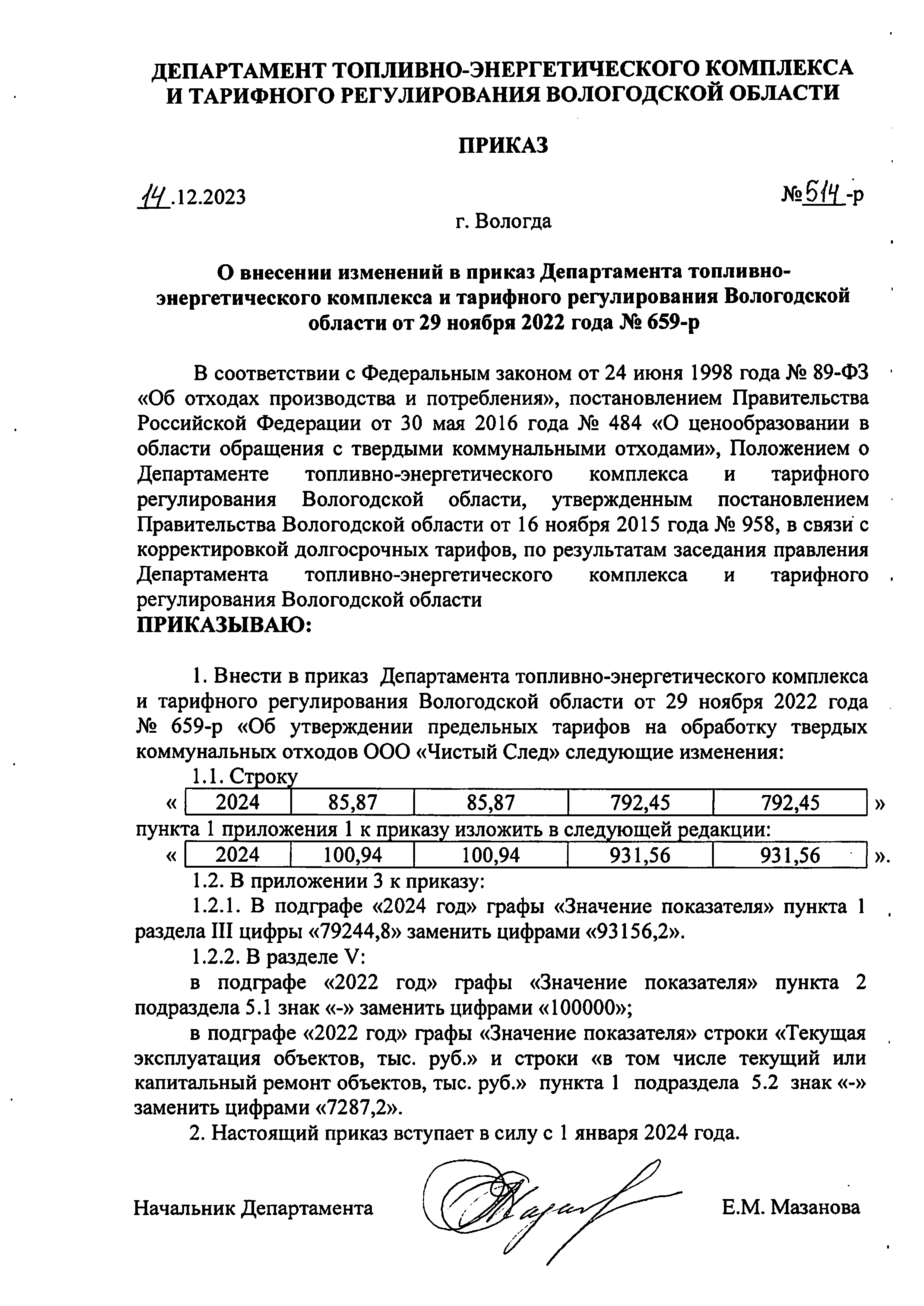 Об утверждении предельных тарифов